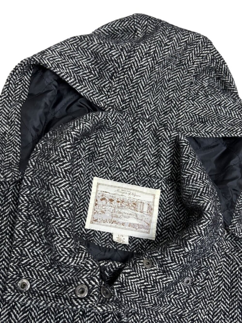 SAWYER OF NAPA 100% Wool Coat Luxury Winter Casual Jacket Womens Large - Picture 4 of 7